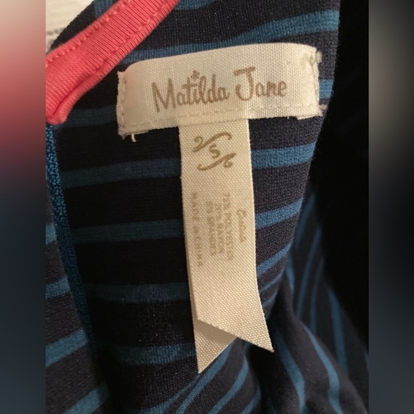 Matilda Jane Women Friends Forever Peyton Dress Roses Stripes Size Small Pockets - Picture 6 of 8